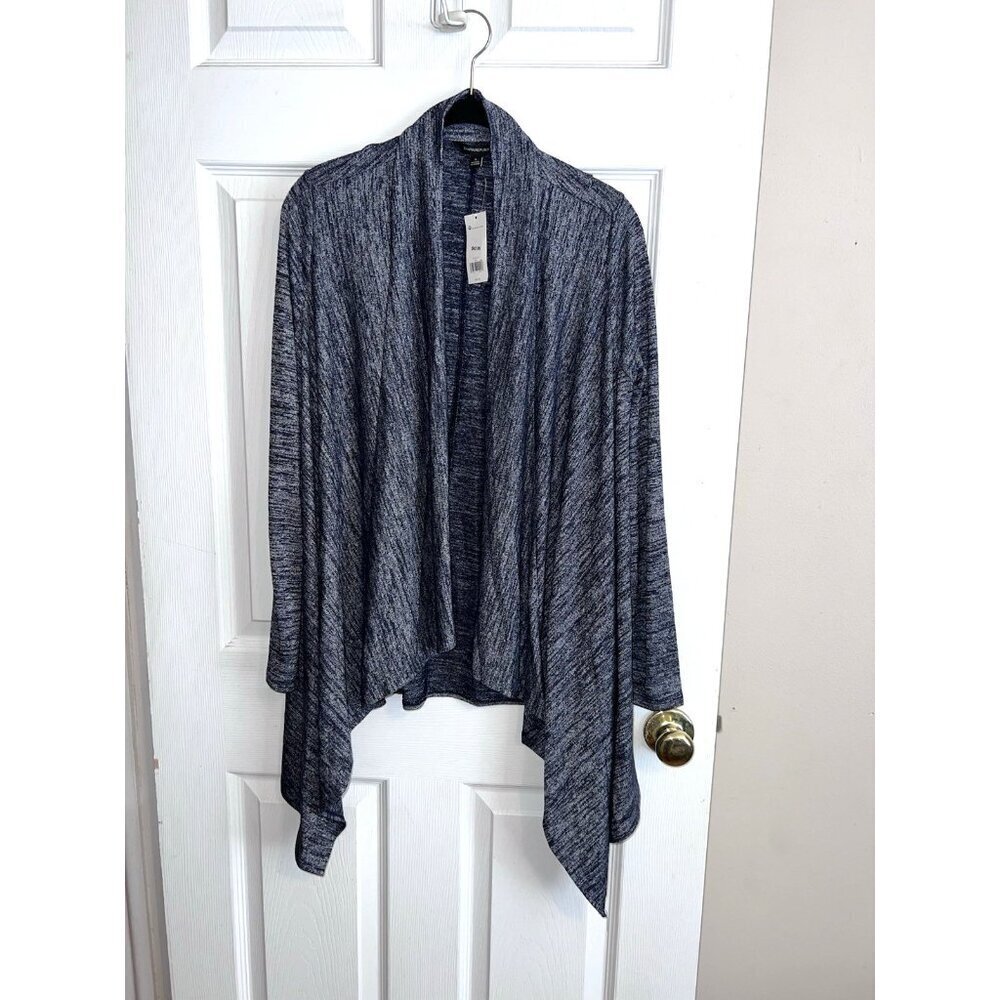 NWT BANANA REPUBLIC Womens Heather Blue Stretch Hankerchief Open Sweater Sz S - Picture 2 of 10